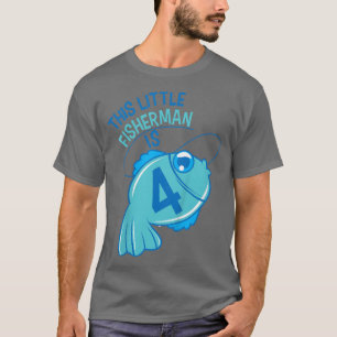 Kids 4th Birthday Boys FishingFish 4 Year Old2206 T-Shirt