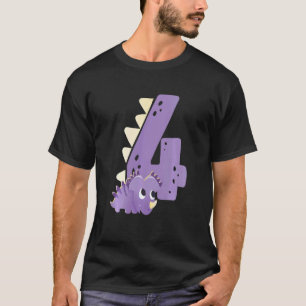 Kids 4th Birthday Dinosaur Pre Historic Theme Birt T-Shirt