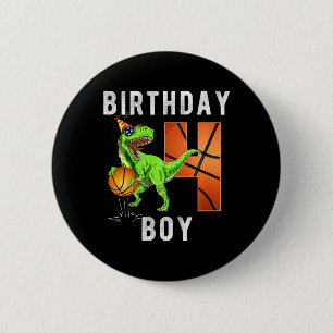 Kids 4th Birthday For Boy Basketball 4 Years Old 6 Cm Round Badge