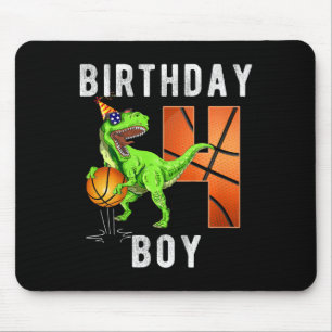 Kids 4th Birthday  For Boy Basketball 4 Years Old  Mouse Pad