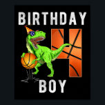 Kids 4th Birthday For Boy Bysketbyll 4 Years Old K Poster<br><div class="desc">Kids 4th Birthday For Boy Bysketbyll 4 Years Old Kid Gift</div>
