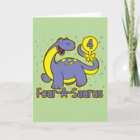 Kid's 4th Birthday Four-A-Saurus Brontosaurus