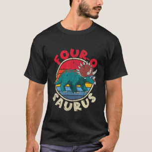 Kids 4Th Birthday Four O Saurus I Triceratops I Fa T-Shirt