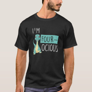 Kids 4th Birthday Four ocious Dinosaur Party 4 Yea T-Shirt