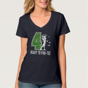 Kids 4th Birthday Golf Funny Golfer 4 Year Old Boy T-Shirt