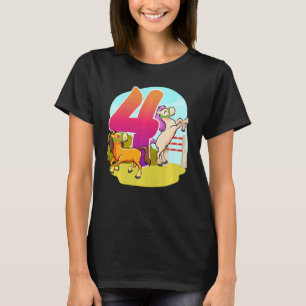 Kids 4th Birthday Horseback Riding Horse themed Fo T-Shirt