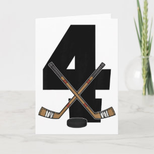 Kids 4th Birthday Ice Hockey Kids Toddler Boys Ice Card