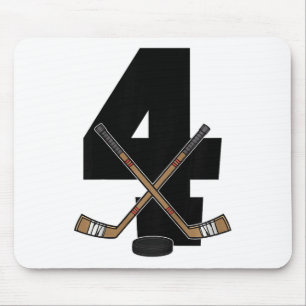 Kids 4th Birthday Ice Hockey Kids Toddler Boys Ice Mouse Pad