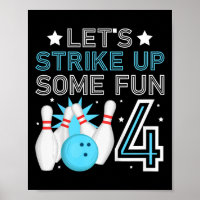 Kids 4th Birthday Party Bowling Boy 4 Year Old Bow
