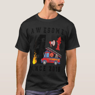 Kids 4th Birthday Party Fireman Boy Firefighter Bo T-Shirt