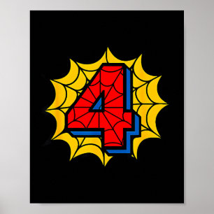 Kids 4th Birthday Sder Theme Party 4 Year Old Boys Poster