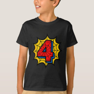 Kids 4th Birthday Sder Theme Party 4 Year Old Boys T-Shirt