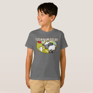 Kid's 4th Birthday Today I'm Four! Cute Lamb T-Shirt