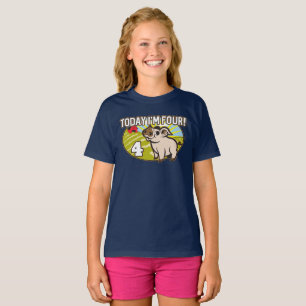 Kid's 4th Birthday Today I'm Four! Cute Pig T-Shirt