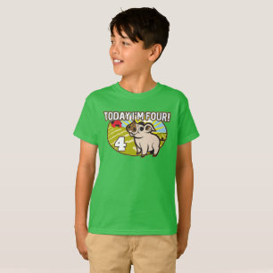 Kid's 4th Birthday Today I'm Four! Cute Pig T-Shirt