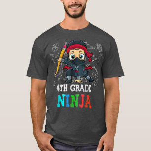 Kids 4th Grade Back To School Ninja Boys T-Shirt