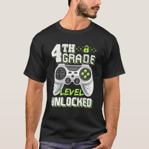 Kids 4th Grade Level Unlocked Video Game Back To S T-Shirt