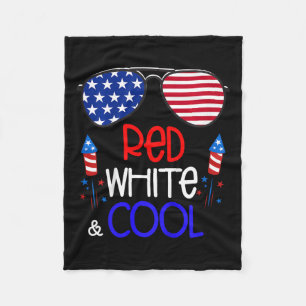 Kids 4th Of July Red White And Cool Sungles Girls Fleece Blanket