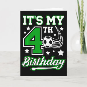 Kids 4th Soccer Birthday Party 4 Year Old Soccer P Card