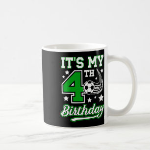Kids 4th Soccer Birthday Party 4 Year Old Soccer P Coffee Mug