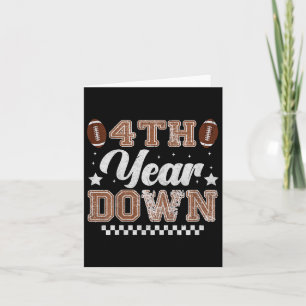 Kids 4th Year Down Football Birthday Party 4th Bir Card