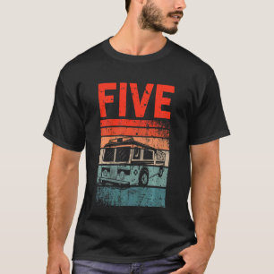 Kids 5 Year Old 5th Birthday Boy Firefighter Fire T-Shirt