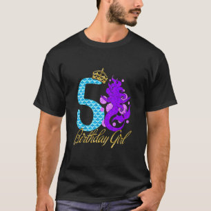 Kids 5 Year Old 5th Birthday Girl Daughter Party T-Shirt