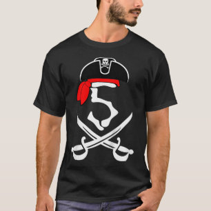 Kids 5 Year Old 5Th Pirate Sword Birthday Party T-Shirt