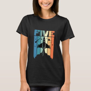 Kids 5 Year Old 5th Space Rocket Astronaut Birthda T-Shirt