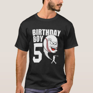 Kids 5 Year Old Baseball Birthday Party Theme 5th T-Shirt