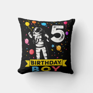 Kids 5 Year Old Boy Astronaut 5th Birthday Boy  Cushion