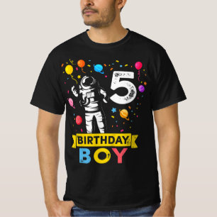Kids 5 Year Old Boy Astronaut 5th Birthday Boy  T-Shirt