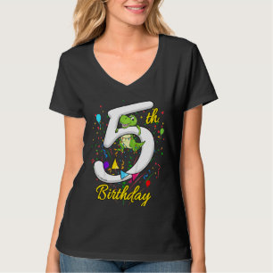 Kids 5 Year Old Boys Fifth Bday Rex 5th Birthday D T-Shirt
