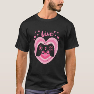 Kids 5 Year Old Cute Gamer Birthday Girl 5th B Day T-Shirt