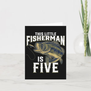 Kids 5 Year Old Fishing Birthday Party Fisherman 5 Card