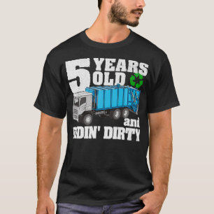 Kids 5 Year Old Garbage Truck Birthday Party Recyc T-Shirt
