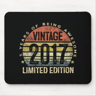 Kids 5 Year Old Gifts Vintage 2017 Limited Edition Mouse Pad