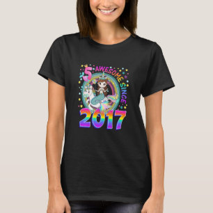 Kids 5 Year Old Girls Cute Mermaid Awesome Since 2 T-Shirt