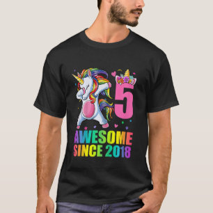 Kids 5 Year Old Girls Dabbing Unicorn Awesome Sinc T-Shirt