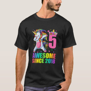 Kids 5 Year Old Girls Dabbing Unicorn Awesome Sinc T-Shirt
