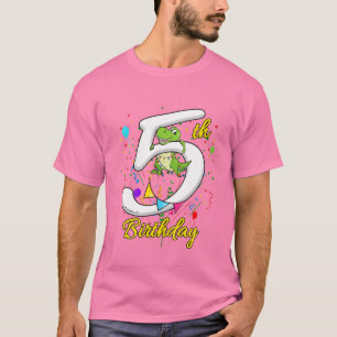 Kids 5 Year Old Girls Fifth Bday Rex 5Th Birthda T-Shirt