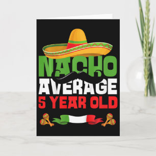 Kids 5 Year Old Mexican Fiesta 5th Birthday Party Card