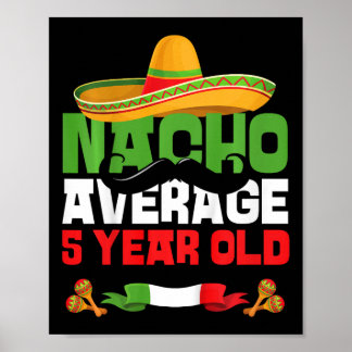 Kids 5 Year Old Mexican Fiesta 5th Birthday Party Poster