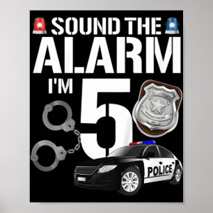 Kids 5 Year Old Police Birthday Officer Cop Car 5t Poster