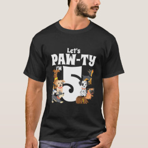 Kids 5 Year Old Puppy Dog Birthday Pawty Dogs 5Th T-Shirt