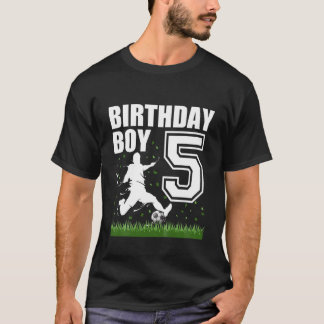 Kids 5 Year Old Soccer Birthday Party Theme 5Th Gi T-Shirt