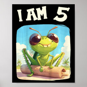 Kids 5 Years Old 5 Birthday Crickets Boy Girl Cric Poster