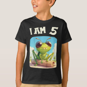 Kids 5 Years Old 5 Birthday Crickets Boy Girl Cric T-Shirt