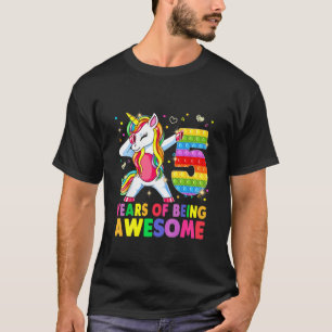 Kids 5 Years Old 5Th Birthday Unicorn Pop It T-Shirt