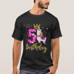 Kids 5 Years Old and Llamazing  5th birthday sloth T-Shirt<br><div class="desc">Kids 5 Years Old and Llamazing  5th birthday sloth llama</div>